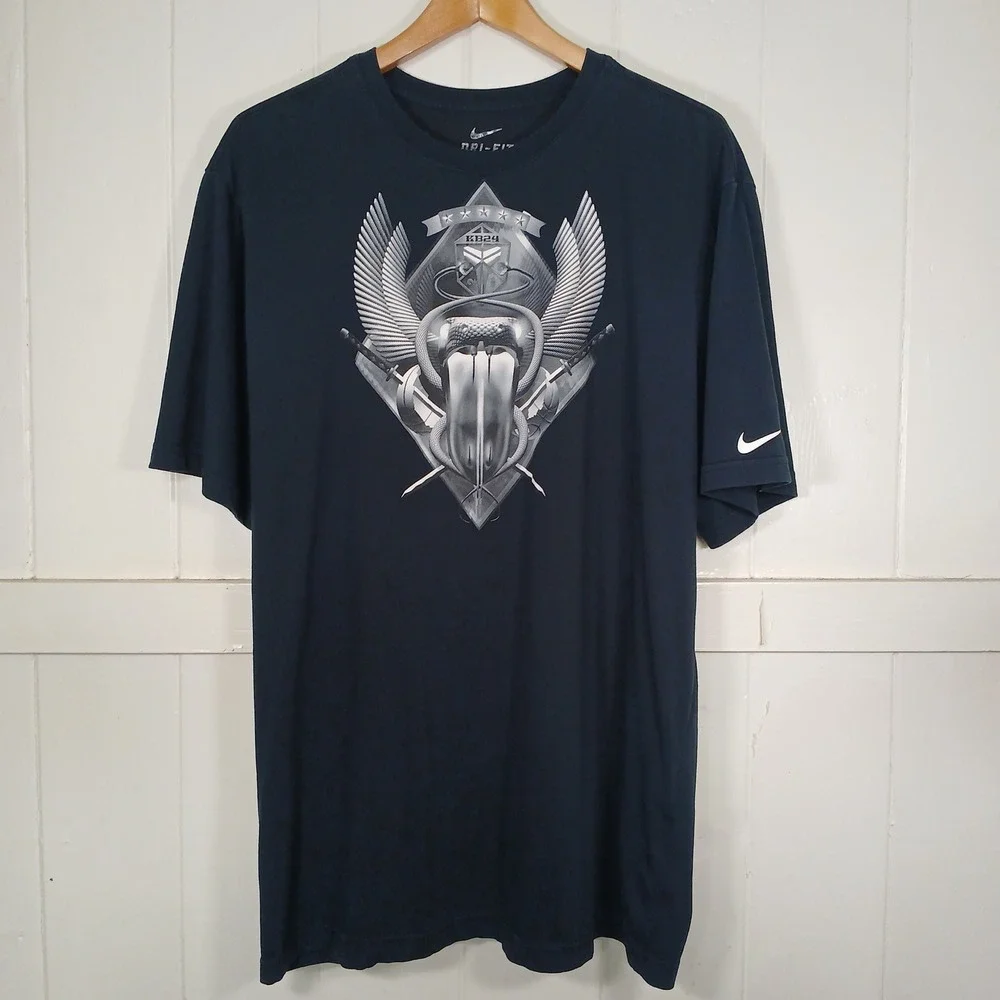 Nike Kobe Bryant T-Shirt Mens 2XL Navy Blue Dri-FIT Mamba Graphic Tee 522867-010